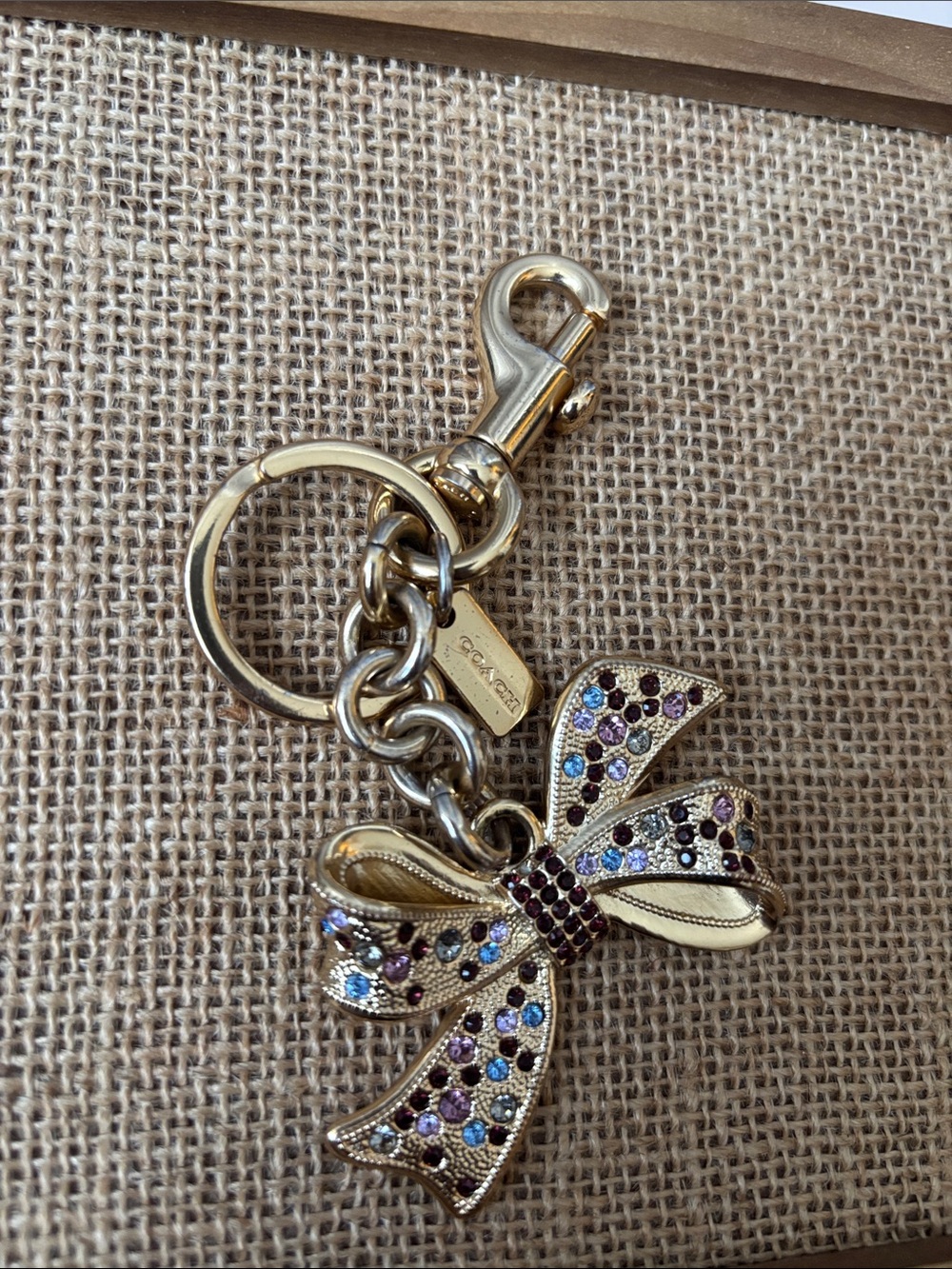 Coach Multi Stone Bow Keychain/Bag Charm—
Style F-74105 - Picture 1 of 12